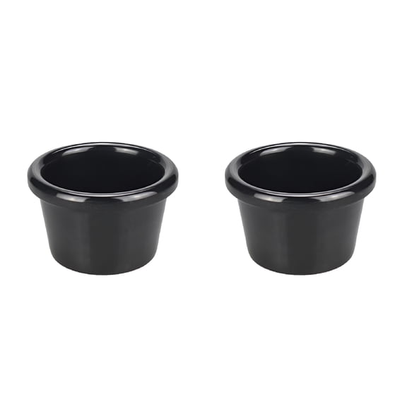 ACDANC 2pcs Black Melamine Sauce Cups Reusable Sauce Container Small Dipping Bowl for Restaurant Home