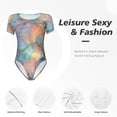 thumbnail image 4 of Balery Pastel Abstract Fluid Art Body de cuello redondo de manga corta para mujer Tops de manga corta Tops básicos-Small, 4 of 7