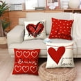 thumbnail image 3 of 4 Pcs Valentines Day Pillow Covers 18x18, Love Heart Valentines Day Throw Pillowcase, Valentines Day Home Decorations for Couch Sofa Living Room, Valentines Day Gifts for Him/Her (Red), 3 of 6