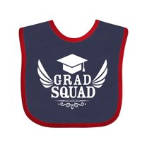 Inktastic Grad Squad with Graduation Cap and Wings Boys or Girls Baby Bib