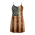 thumbnail image 4 of Hxshgdsn 250 Anniversary Cami Tank Tops Womens Plus Size July 4th Distressed American Flag Print Spaghetti Strap Swing Dress（Yellow/3XL）, 4 of 5