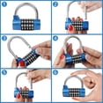 thumbnail image 3 of Blue 5 Digit Combination Padlock (1 Pack) - Resettable Heavy Duty Waterproof Indoor/outdoor Lock For Gym, Work & School, 3 of 5