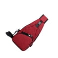 thumbnail image 2 of Qarigey Riñonera impermeable de tela para hombre, bandolera multifuncional y resistente al desgarro, riñonera para hombre Bolsas de mensajero y de hombro Vino, 2 of 6