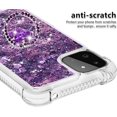 thumbnail image 4 of case for Samsung Galaxy A22 5G Case (Not 4G),Creativity Clear Quicksand Glitter Flowing Liquid Floating Soft TPU Case w/Stand Bling Diamond Sparkle Phone Cover for Samsung Galaxy A22 5G  Purple, 4 of 14