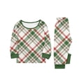 thumbnail image 5 of Yuaguia Family Matching Christmas Pajamas, Red Green White Plaid Long Sleeve Top and Plaid Lounge Pants Sleepwear Set, Festive Holiday Loungewear, Kids 3 Years, 5 of 6