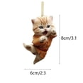 thumbnail image 3 of Bdday Fall Decor Acrylic Cats Car Pendant Cats Car Pendant Decor Hanging Cats Ornament for Car Mirror 2D Flat Car Cats Pendant with Lanyard Cartoons Christmas Decorations for Home, 3 of 3