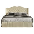 thumbnail image 3 of Home Design Bruce King Tufted Upholstered Platform Bed Frame with Wingback Headboard and Nailhead Trim, Beige, Easy Assembly, 3 of 5