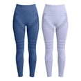 thumbnail image 3 of felwors 2 Pack Compression Leggings for Women High Waist Push Up 3D Textured Yoga Pants Dark Blue for Size XL, 3 of 3