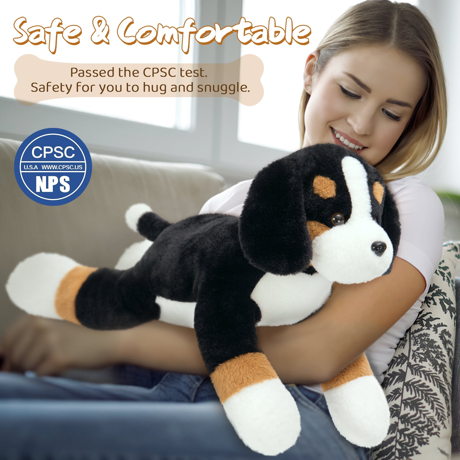 MaoGoLan 24.8'' Bernese Mountain Dog Stuffed Animal Giant Plush Dog Toy
