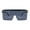 All Black, variant on Oversized Flat Top Half Rim Mono Shield Minimalist Sunglasses All Black