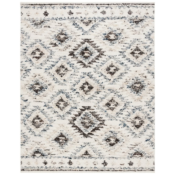 SAFAVIEH Manhattan Valentina Southwestern Area Rug, Ivory/Charcoal, 8' x 10'