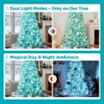 thumbnail image 2 of 7.5FT Prelit Blue Christmas Tree, Full Xmas Pine Tree with 1300 Branch Tips 400 Cold Warm Light for Holiday Indoor Outdoor Decoration, 2 of 14