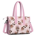 thumbnail image 2 of Teacher Tote Bag,Pink Footballs with Bows Pattern Teacher Utility Tote Bag,Large Work Tote Bags for Women with Multiple Pockets,Top Zipper Closure,13.8x10.6x6.7 Inch, 2 of 5