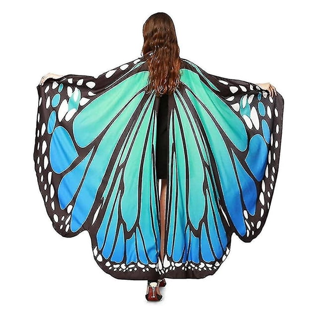 Disfraz de mariposa JanHm para mujer con alas de tela color Verde azulado Multicolor Púrpura-Rosa