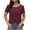 Wine, variant on PeiLuo Women's Short Sleeve Striped Color Block T - Shirts - Crewneck Loose Casual Tee Tops