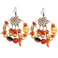 thumbnail image 1 of Guardurnaity 1 par de pendientes de círculo grande de aleación bohemia para mujer, cuentas coloridas hechas a mano, pendientes colgantes exagerados Ropa, zapatos y accesorios Miscelánea naranja Guardurnaity PS9753-08, 1 of 3