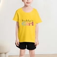 thumbnail image 3 of Girls Summer Tops Size 7/8 Short Sleeve Heart Graphic Tees Loose Fit Cotton Cute Blouses Fashion Casual Going Out Outfits, Yellow, 6 Years, 3 of 7