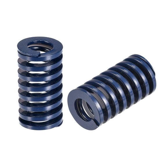 Uxcell Die Spring 2 Pack 22mm OD 40mm Long Spiral Stamping Light Load Compression Die Springs, Blue