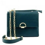 Italian Artisan 374-911-DarkTurquoise Melania Leather Handbag, Dark Turquoise