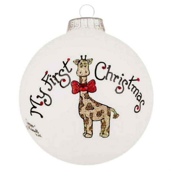 My First Christmas Giraffe with Bowtie Christmas Ornament Made in USA Decoration