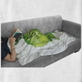 thumbnail image 6 of Fruit Soft Flannel Fleece Blanket, Dont Worry Eat Apple Words on Watercolor Green Fruit Hand Drawn Brush Strokes, Cozy Plush for Indoor and Outdoor Use, 70" x 90", Apple Green White, by Ambesonne, 6 of 6