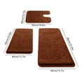thumbnail image 3 of Menrkoo 3-Piece Memorys Foam Bathroom Rug Set Soft Non Slide Bath Mat Absorbent Bath Rug Perfects For Bathroom Laundry Room Mat Bathroom Mat Bathroom Accessories Brown Free Size, 3 of 8