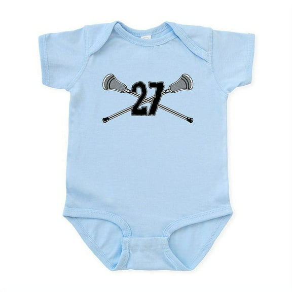 CafePress - Lacrosse Number 27 Infant Bodysuit - Baby Light Bodysuit, Size Newborn - 24 Months