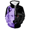 thumbnail image 3 of Sudadera con capucha para hombre de otoño con estampado de lobo animal, jersey estampado 3D, moda urbana, sudadera popular de manga larga de gran tamaño para hombre, 3 of 4