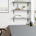 thumbnail image 5 of Kaboon 27 inch Long 10 inch Deep Floating Shelves for Wall Set of 2, Large Open Shelves Wall Mounted, Space Saving Home and Commercial Use, Grey, 5 of 9