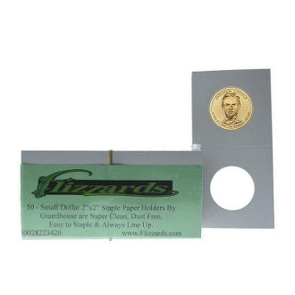 Guardhouse 2x2 Small Dollar, Mylar Staple Paper Holders, 50