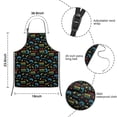 thumbnail image 2 of Colorful Games Symbol Black Pattern Kids Aprons for Girls and Boys,Adjustable Neck Strap Toddler Aprons for Kids Cooking Baking, 2 of 4