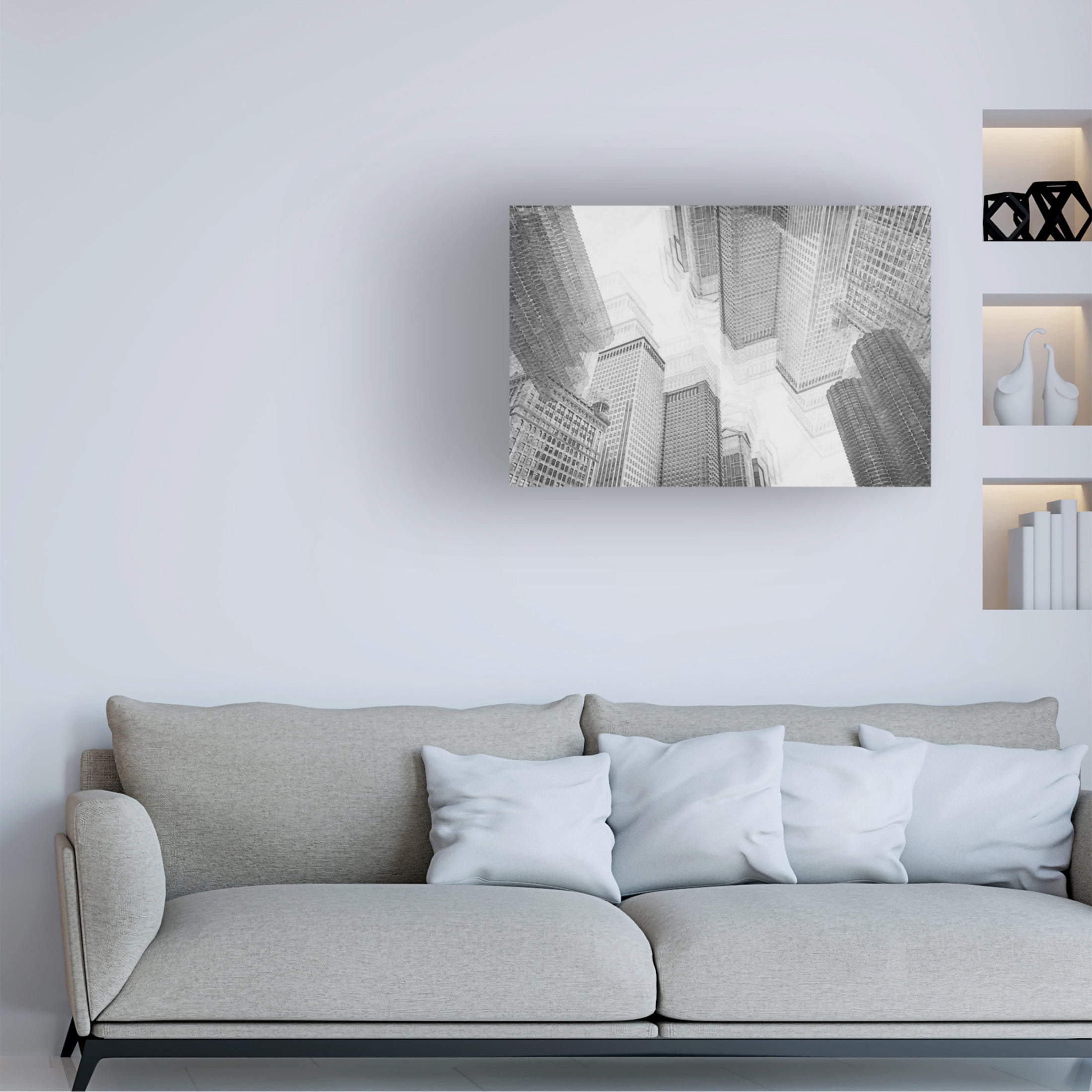 Trademark Fine Art Roswitha Schleicher Schwarz densification of the City Canvas Wall Art