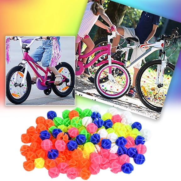 108 Pcs Bike Spoke Beads Colorful Wheel Decoration for Adult Bicycles Mountain Road 0.58x0.49 in
