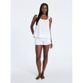 thumbnail image 3 of Joyspun Women's Seersucker Sleep Cami and Shorts Set with Ruffle, 2-Piece, Sizes XS-3X, 3 of 5