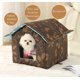 thumbnail image 2 of Outdoor Cat Kennel Easy To Wash Foldable With Detachable Cushion Weatherproof Shelter House For Cats Waterproof Brown M-40X38X35CM, 2 of 5