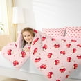 thumbnail image 4 of Homewish Cute Cartoon Mushroom Queen Comforter Set,Kawaii Loves Pattern Bedding Sets,Pink Red Bedding Comforter Set For Girls Kids,Super Cozy Room Decor Reversible,3-Piece, 4 of 8