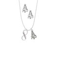 thumbnail image 2 of Delight Jewelry Je T'aime Infinity Sign Silver tone Zig Zag Christmas Tree Charm Necklace and Stud Earrings, 2 of 4