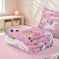 thumbnail image 5 of Erosebridal Cartoon Unicorn Zipper Twin Comforter Sets with Fitted Sheet and 2 Pillowcases for Girls, Kawaii Rainbow Stars Zipper Bedding Set, Pink Reversible, 5 of 7