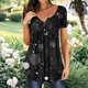 thumbnail image 2 of Gibobby Camiseta Powerblend con Cuello en V Camiseta de manga corta con cuello redondo para mujer con estampado de estrellado, camiseta informal ajustada, blus(Negro,G), 2 of 5