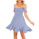 thumbnail image 1 of Vestido De Mujer De Color SóLido Con Cuello Barco Y Hombros Descubiertos, Minivestido De Fiesta Sin Espalda A La Moda, 1 of 5