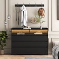 thumbnail image 3 of Living Room Sideboard Storage Cabinet,Drawer Cabinet,Black Mdf Furniture Primary Living Space Cabinets, 3 of 18
