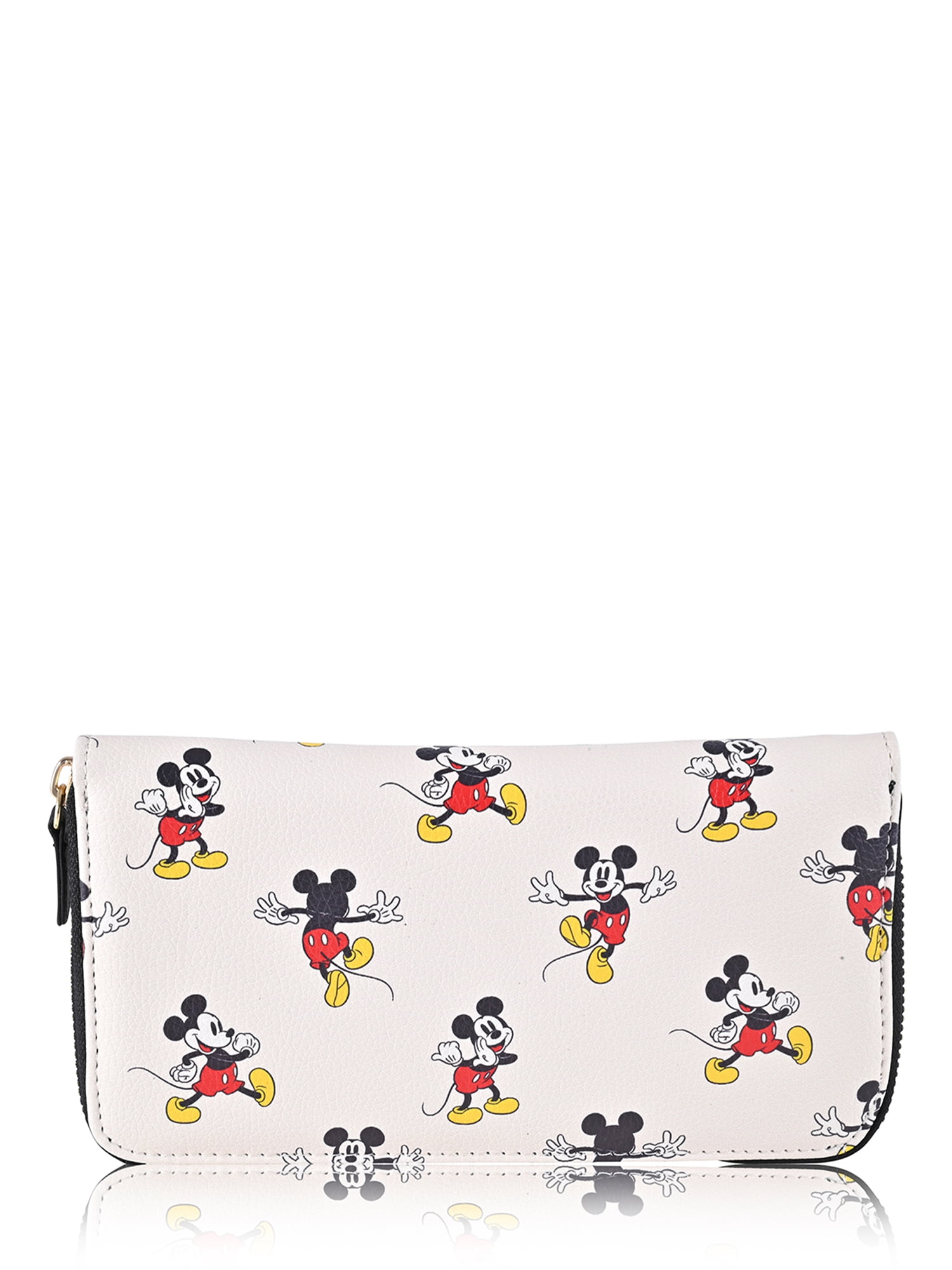 Disney Classic Unisex Continental Wallet with Zipper Fastener, White