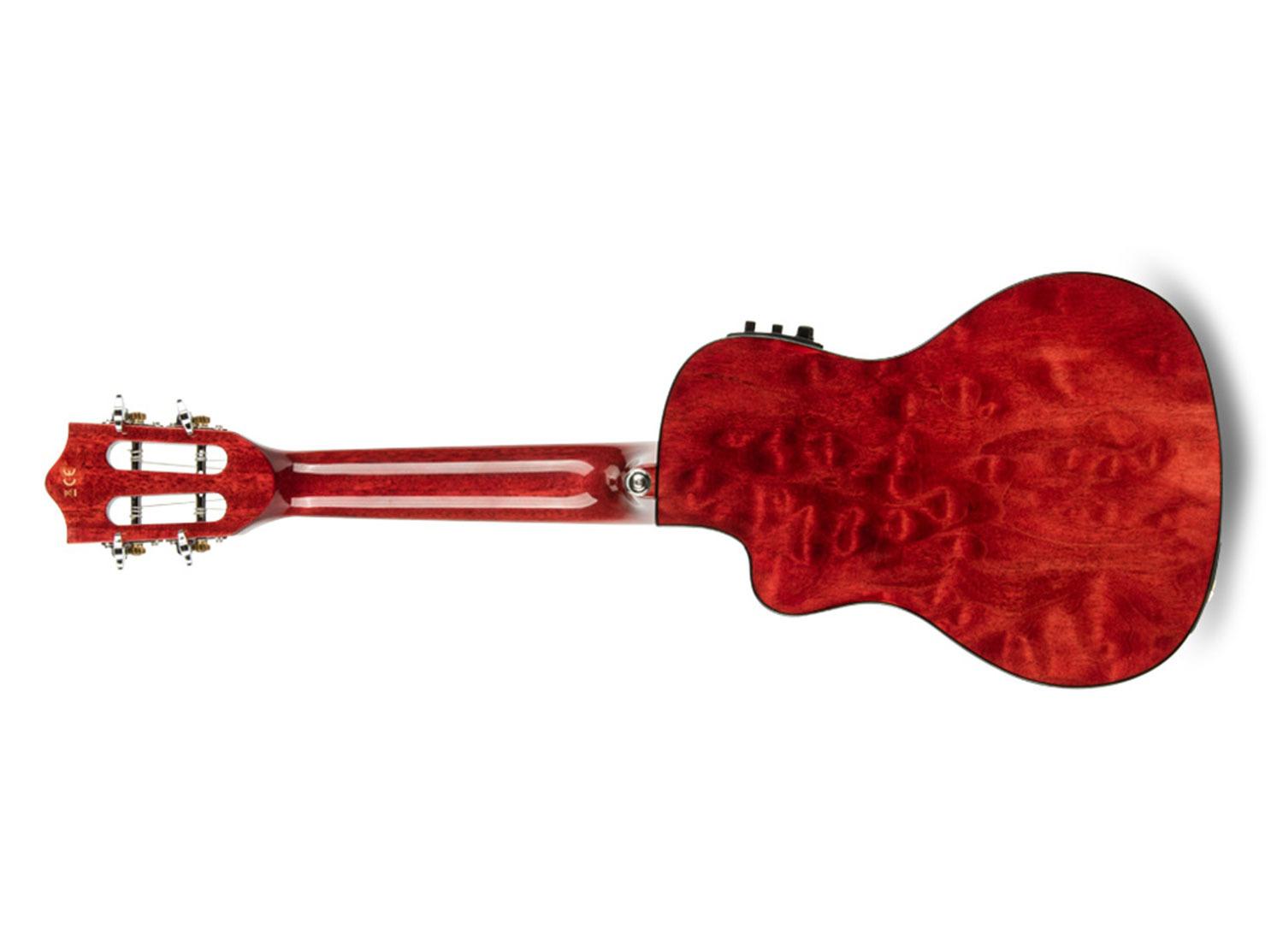 Lanikai Quilted Maple Red Stain Concert with Kula Preamp A/E Ukulele