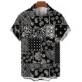 thumbnail image 3 of Camisa hawaiana vintage con estampado de tótem 3D para hombre, camisetas informales de verano de manga corta, ropa de calle, camisas holgadas con solapa de gran tamaño, 3 of 5