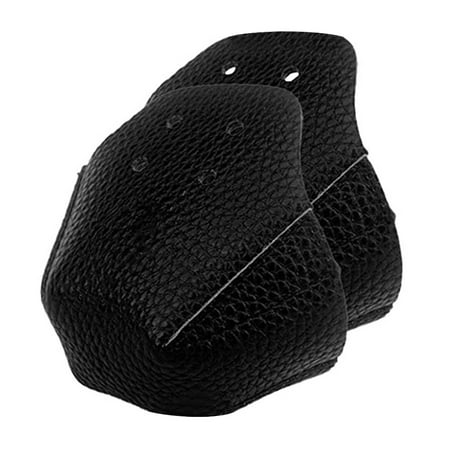 

1 Pair Skate Anti-friction Toe Cap Guards Leather Skating Cover with 4 Holes Replacement Protectors Sporting Training Black