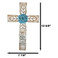 thumbnail image 2 of Rustic Aqua Blue Rose Flower Bless Our Family With Love And Grace Wall Cross, 2 of 9