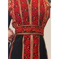 thumbnail image 1 of Eve Red Tatreez Embroidered Palestinian Kaftan Thobe (3 Piece Set), 1 of 1