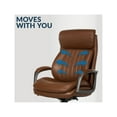 thumbnail image 4 of La-Z-Boy Nova Modern Faux Leather Executive Office Chair in Cognac Brown, 4 of 8