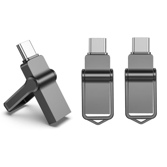 KEXIN 32G Dual USB 3.0 Flash Drive, OTG Memory Photo Stick, Flash Pen Drive for PC / Mac / USB C Smartphone / Game Console, Black, 3 Pack