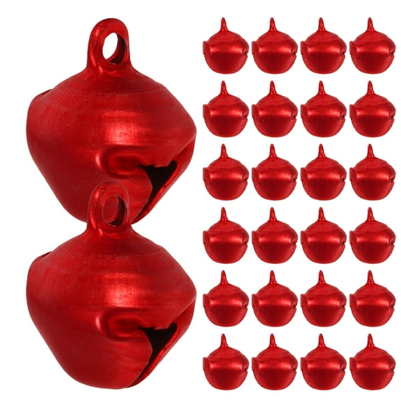 100 Pcs Christmas Party Favors Small Bells for Crafting Christmas Bells 1.40X1.20X1.10CM Red
